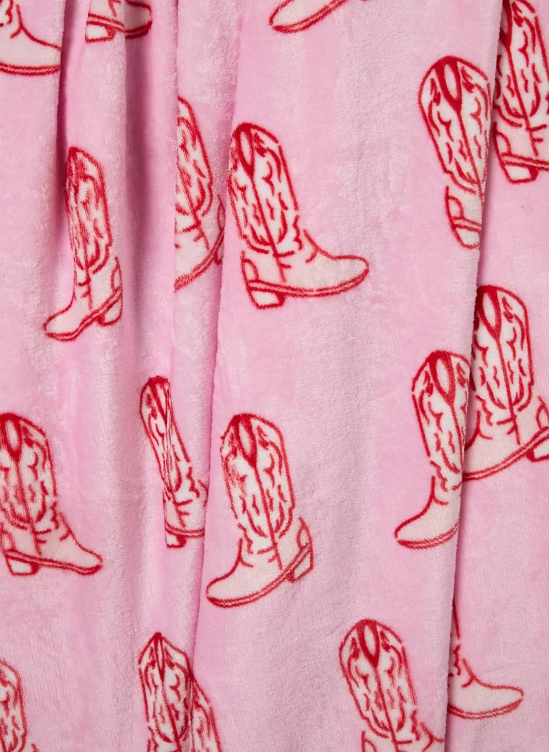 Matalan Pink Cowboy Throw Candy Pink
